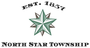 Star-shaped logo with green and gray geometric design.