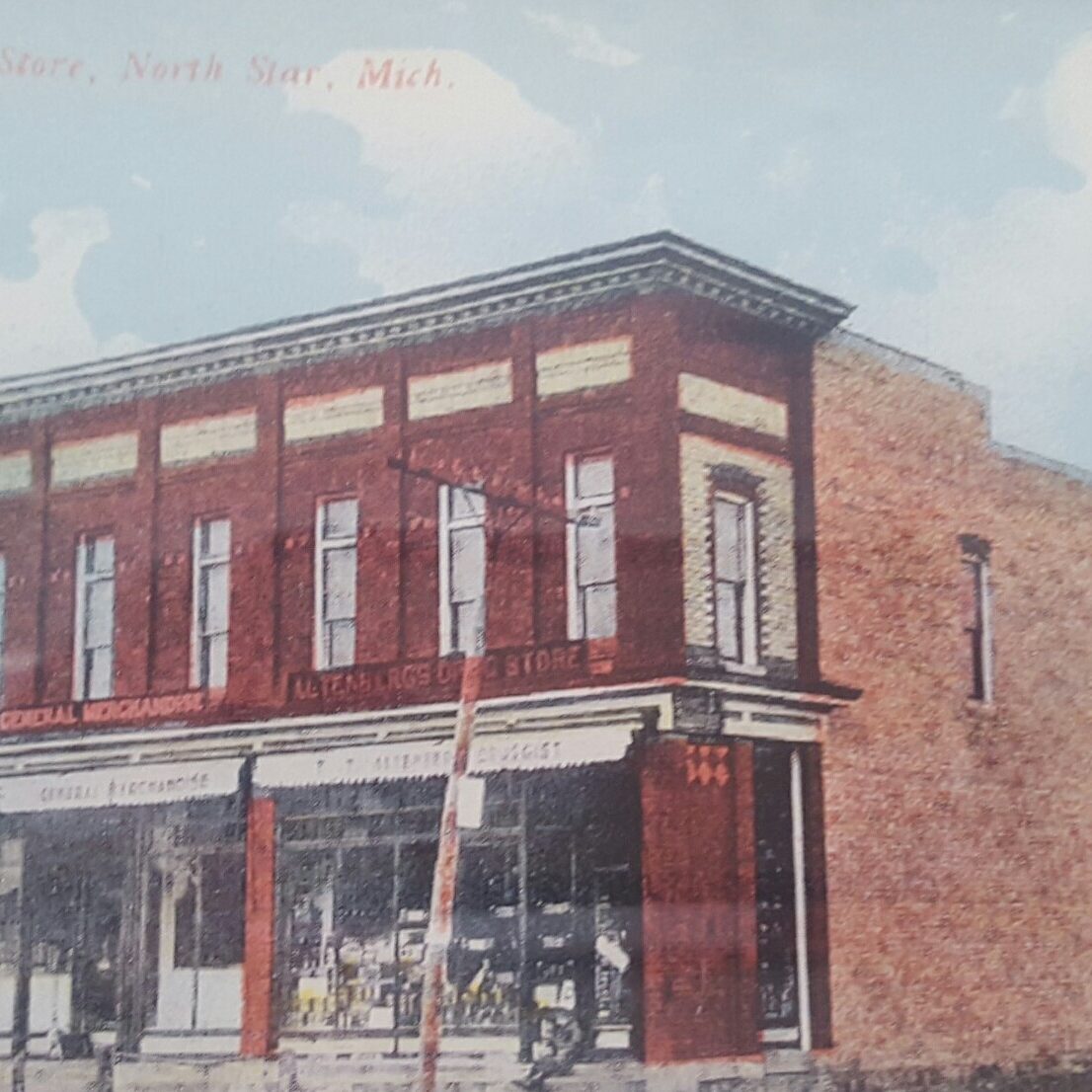 Historic W.C. Eyer Drug Store in North Star, Michigan.